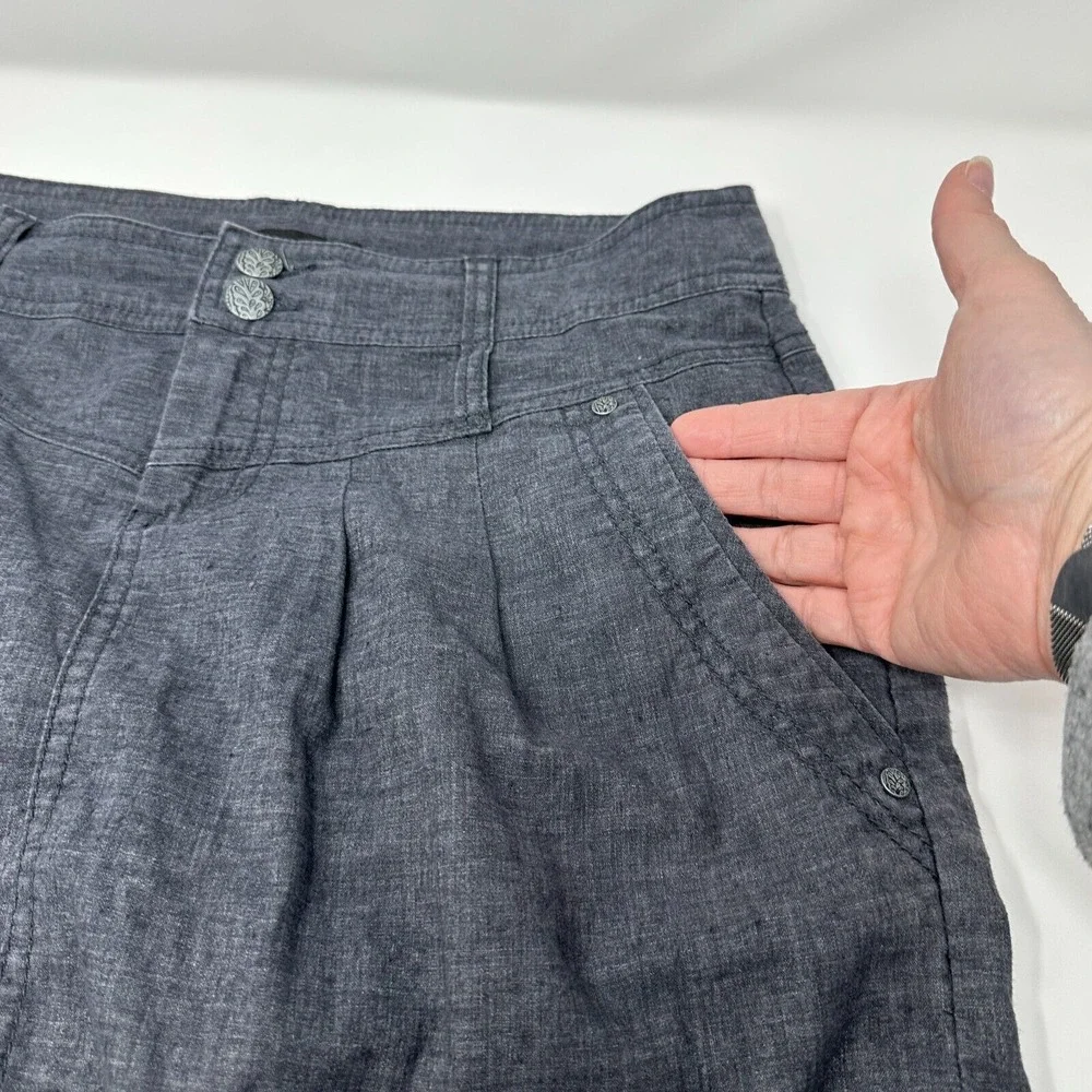 PRANA Women's Coal Gray Chambray Lizbeth Skirt‎ Size Hemp Blend UPF 50 MSRP $69